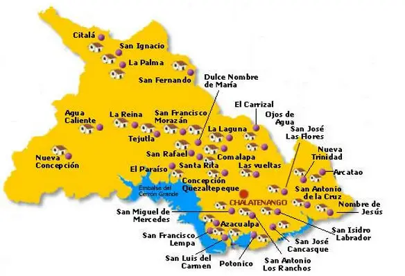 mapa del departamento de chalatenango