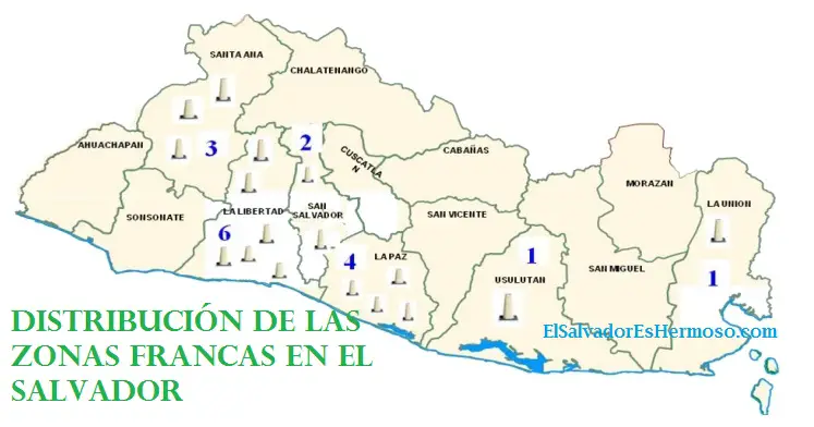 zonas francas en El Salvador distribucion y ubicacion