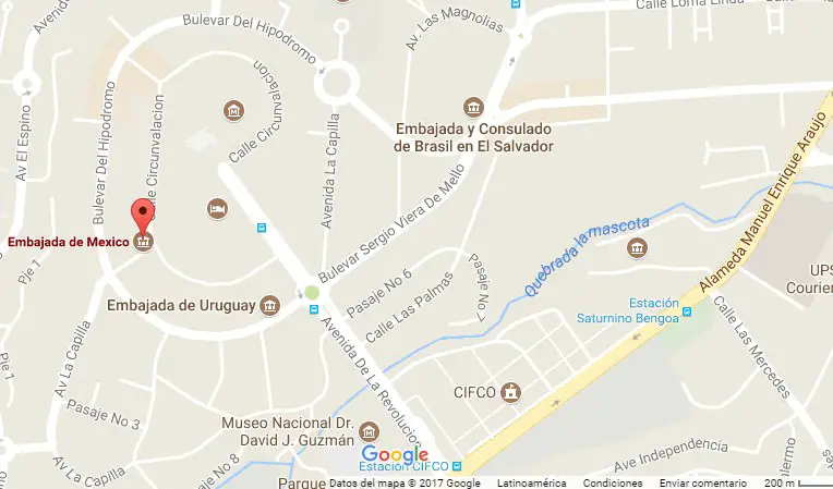 ubicacion embajada mexicana san salvador