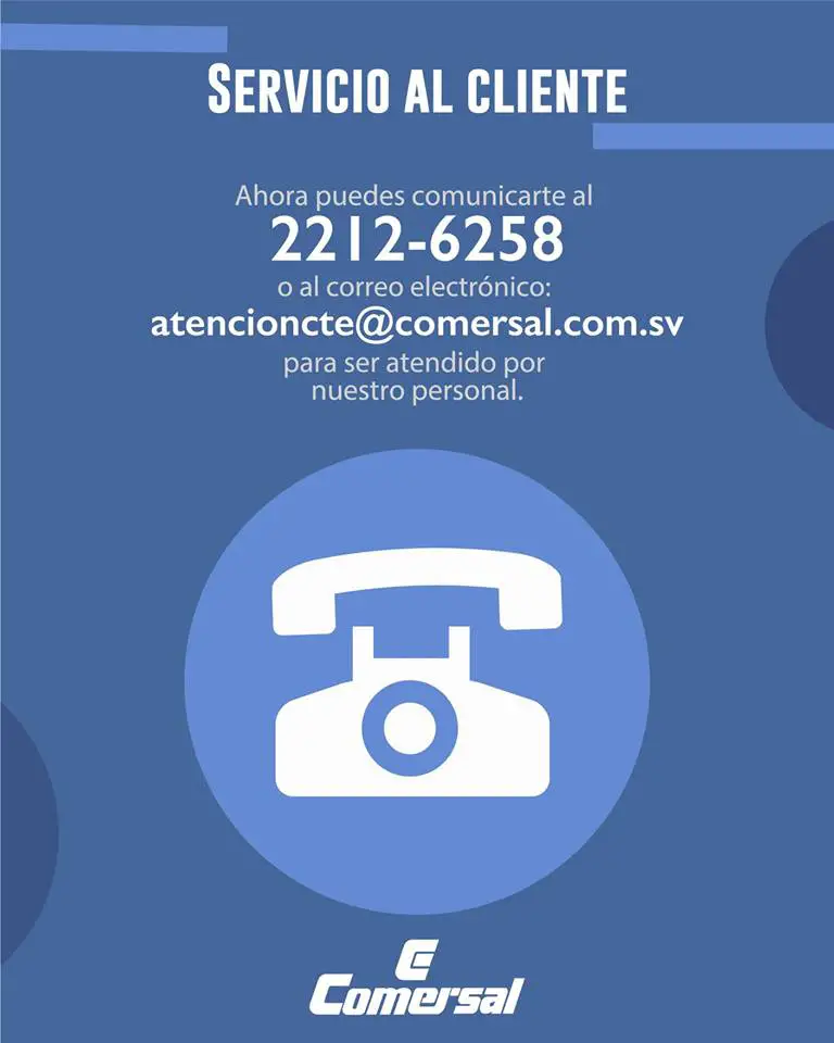 telefono Comersal El Salvador correo electronico