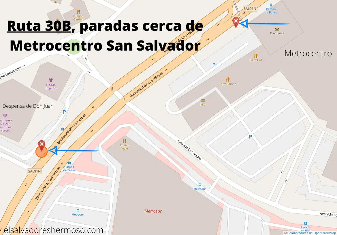 ruta-30b-paradas-cerca-de-metrocentro-san-salvador