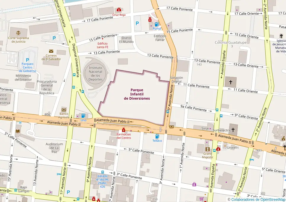 mapa ubicacion parque infantil san salvador
